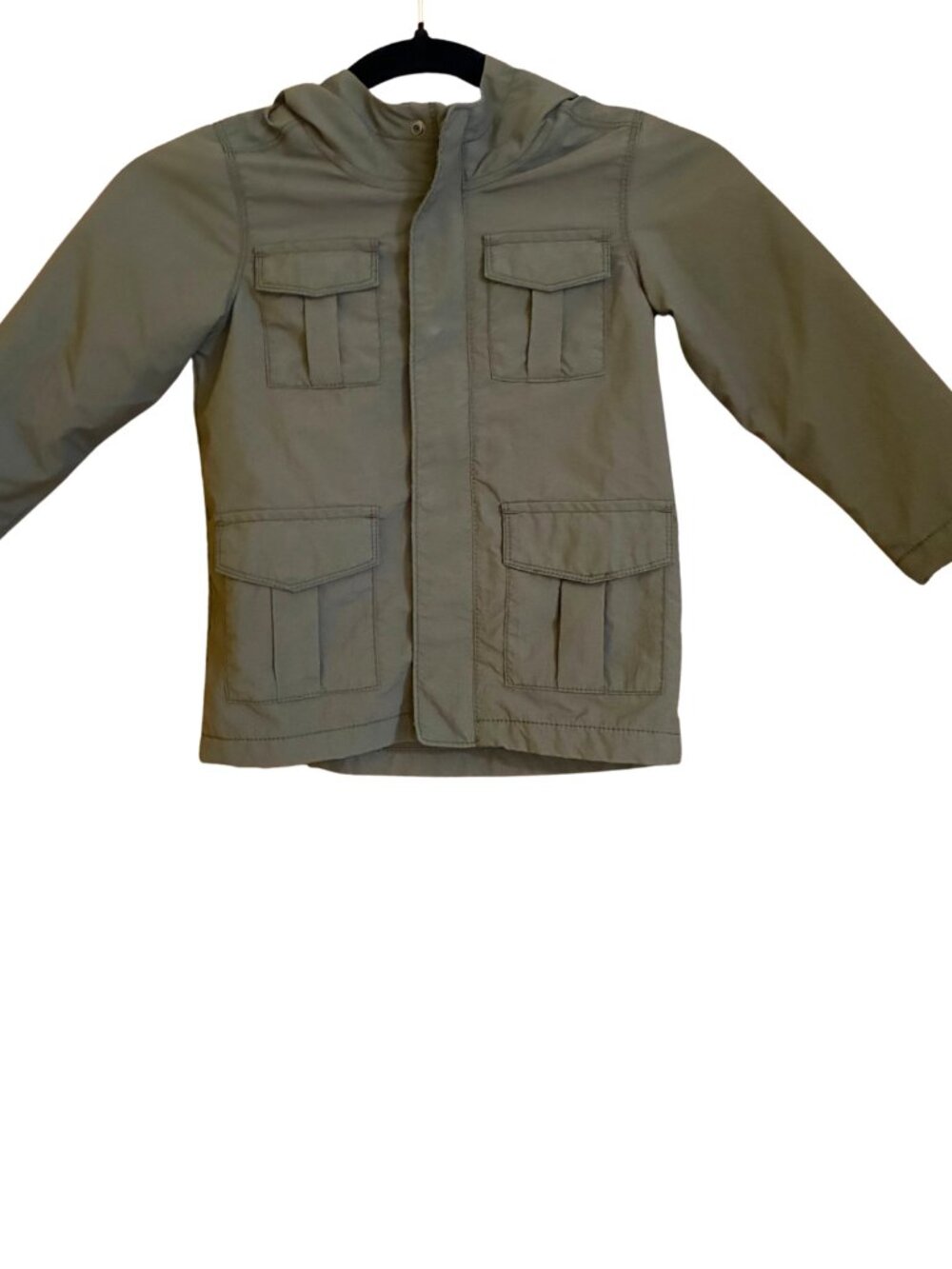 Old Navy Toddler Boys 3T Olive Green Hooded Utility Jacket Military Fall Coat